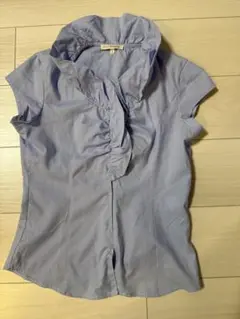 美品　ナラカミーチェ　水色フリル半袖シャツ サイズ1