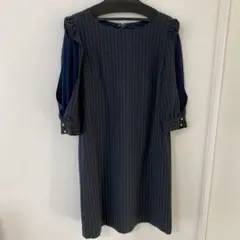 pool studio ストライプワンピース　ネイビー　秋冬【値下げ中】