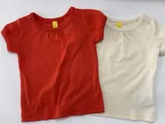 サニーランドスケープ　半袖:90サイズ 赤と白のTシャツ 2枚セット
