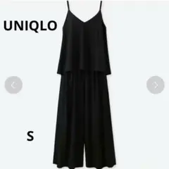 【美品】ユニクロ　キャミソールオールインワン　ブラック　Sサイズ