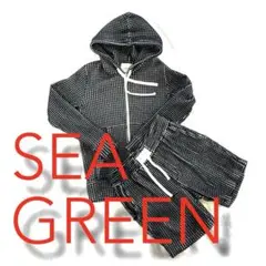 メンズ セットアップ シーグリーン Seagreen ショートパンツ パーカー