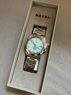NAVAL WATCH 腕時計 ターコイズ/シルバー 数回着用 中古 使用 NAVAL WATCH 腕時計 ターコイズ/シルバー 数回着用 中古 使用