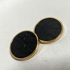 【送料無料】ロエベ イヤリング レザー 2個 小物 ゴールド ブラック