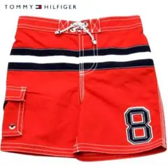 【美品】Tommy Hilfiger ライン8スイム　トランクス男の子水着レッド