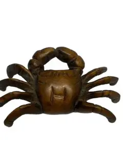 木彫 黄楊 玉松作 カニ 根付 提げ物 古美術品 骨董品