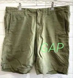 ［ショートパンツ］GAP36オリーブグリーン ハーフパンツ【古着扱い】