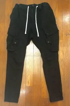 SUGGESTION ブラック サルエルパンツ L