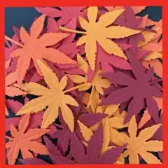 アルバム・お品書き飾りに‼︎ ペーパークラフト☻ オレンジ，赤色系　秋・紅葉セット
