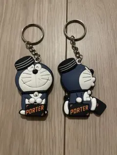 ドラえもん キーホルダー PORTER 缶バッジ(新品未使用、未開封