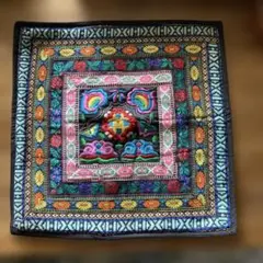 アジアン　モン族刺繍入りカラフルクッションカバー