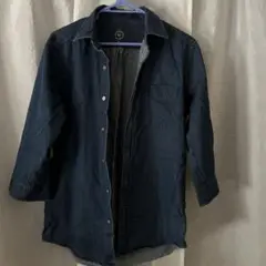 ダークブルー デニムジャケット ボタン付きL