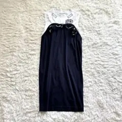 美品✨PONTI ポンティ コンビ ワンピース レース 切り替え タック