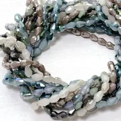 bi045/SALE！ガラスビーズ◇小粒ドロップ形 多面カット　5連
