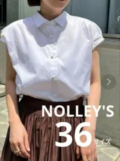 NOLLEY'S【WEB限定】パール釦フレンチブラウス ホワイト　36