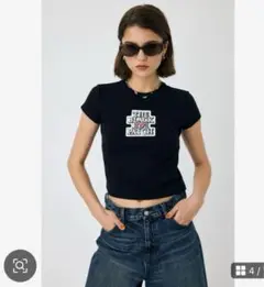 MOUSSYBEP OG ラインストーン BABY TEE ブラック