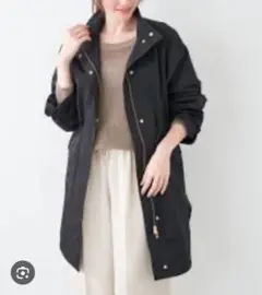 【美品】MICA & DEAL スタンドカラーブルゾン 黒リネン混 24SS 美品】MICA & DEAL スタンドカラーブルゾン 黒リネン混 24SS