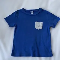 PETIT BATEAU 青 ポケット付き Tシャツ 116cm