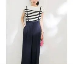 【本日限定値下】ViS サス付きリネンライクリラックスワイドパンツ
