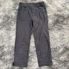 【美品✨】ストライプ カジュアルパンツ ウエストゴム レギンスパンツ 綿混