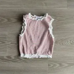 【着画あり】韓国子供服　ellymolly ボーダー　ノースリーブ　カットソー
