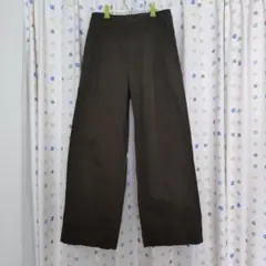 UNIQLOレディース タックワイドパンツ モスグリーン Мサイズ ウエスト61