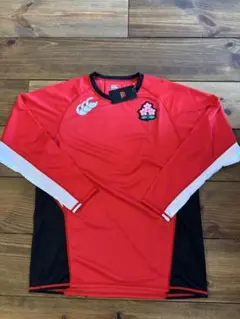 ①カンタベリーラグビー日本代表 ジャパン プラクティス長袖Tシャツ赤黒4L