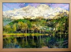 数量限定​【仕事運・活力】湖畔の風景と金山の開運絵画