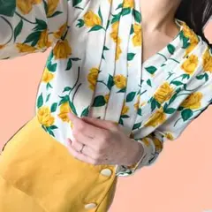 美品 90s バブリースーツ 昭和レトロ ディスコ セットアップ イエロー