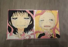 タコピーの原罪しずかまりな手描きイラスト色紙ファンアート【２点セット】