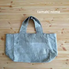 【タマキニイメ　tamaki niime】たまふくろう　ストライプハンドバッグ