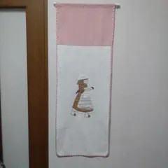 女の子アップリケ のれん