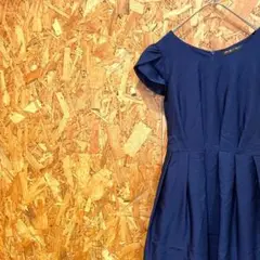 STRAWBERRY-FIELDS 結婚式 フレアワンピース ネイビー レ