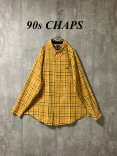 90s CHAPS チェック柄シャツ イエロー