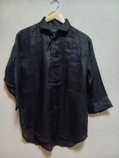 URBAN RESEARCH 黒 7分丈リネンシャツ サイズ40