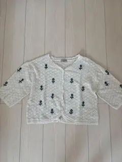 新品未使用♡刺繍入り五分袖カーディガン