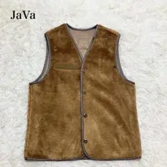 ジャバ ヴィンテージボアベスト ジレ リバーシブル レトロ 古着 洗える 上品