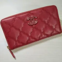 【美品】シャネル ココマーク ラウンドファスナー 長財布