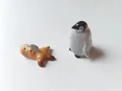 陶器製　ペンギンとラッコ　海の生きものセット　ミニチュア