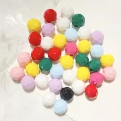 【60個】10ミリ　多面カット　アクリルビーズ