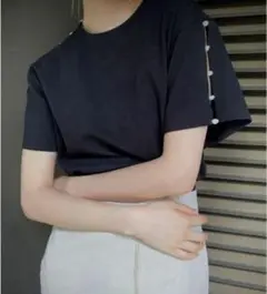 【LE CIEL BLUE】　ルシェルブルー　 パールディティールTシャツ