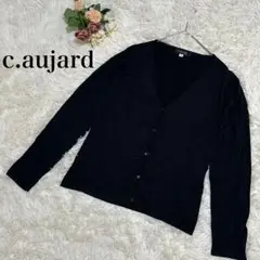 【c.aujard】長袖カーディガン　羽織もの　黒　ブラック　38 Vネック