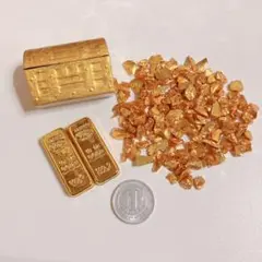 新品 ミニチュア宝箱財宝金塊&インゴット金の延べ棒 ガチャガチャ海賊ゴールド