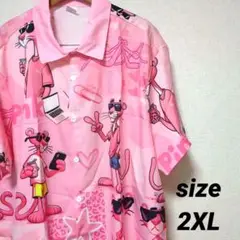 新品 ピンクパンサー キャラクター カジュアル アロハ シャツ