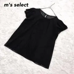 【エムズセレクト】プリーツシフォンブラウス 黒 38 ポリエステル カジュアル