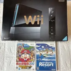 Nintendo Wii本体クロ＋桃鉄2010＆Wiiスポーツ