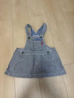 Miki House ストライプオーバーオール S