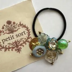 【3つで1000円】ヘアゴム ✿プチビンテージボタンシリーズ　No.735