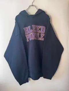 No.3616 US古着 BLEED PURPLE フード付きスウェット 2XL
