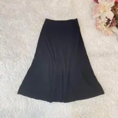⚫︎フレアスカート　シンプル　セレモニー　ウエストゴム　アセテート　無地