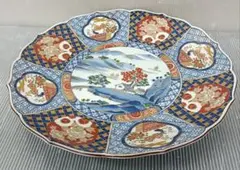 美品 九谷焼 庫山窯 飾り 絵皿/大皿